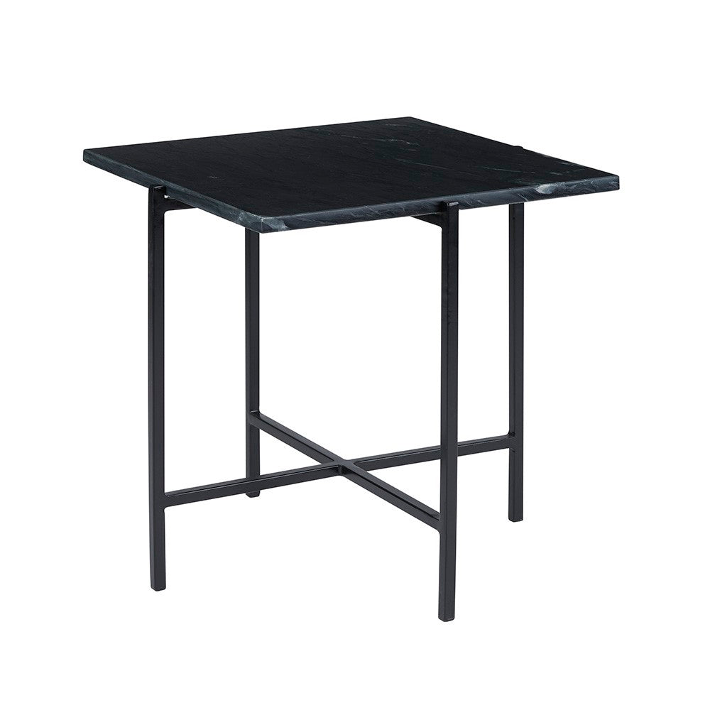 Tilly Black Marble End Table - Black Metal - Ella and Ross Furniture