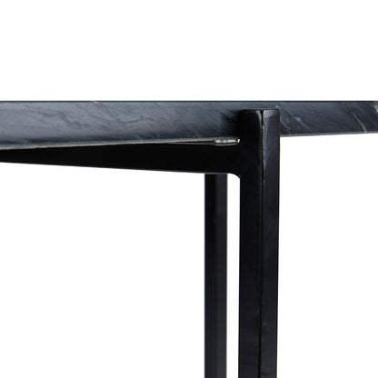 Tilly Black Marble End Table - Black Metal - Ella and Ross Furniture
