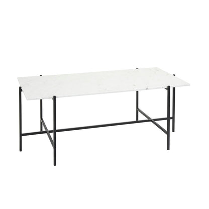 Tilly White Marble Coffee Table - Black Metal - Ella and Ross Furniture