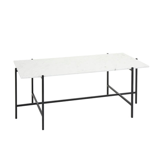 Tilly White Marble Coffee Table - Black Metal - Ella and Ross Furniture