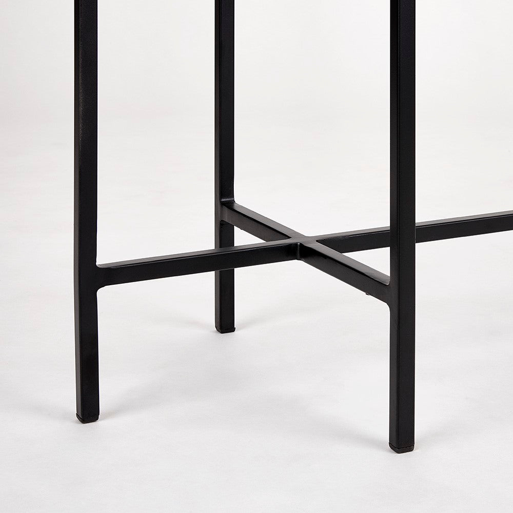 Tilly White Marble Console Table - Black Metal - Ella and Ross Furniture