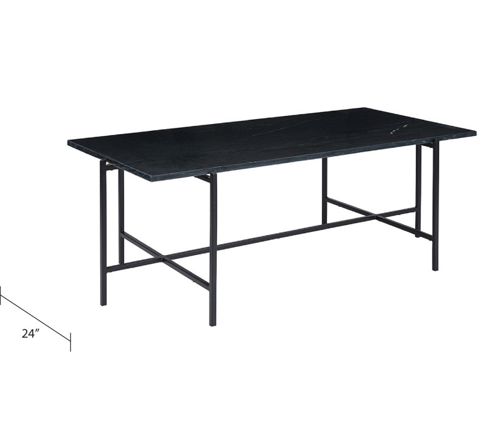Tilly Marble Coffee Table - Black Metal - Ella and Ross Furniture