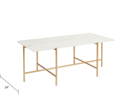 Tilly White Marble Coffee Table - Gold - Ella and Ross Furniture