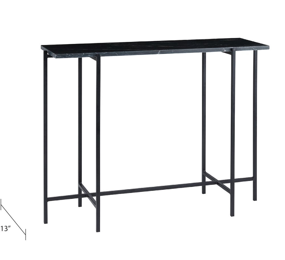 Tilly Black Marble Console Table - Black Metal - Ella and Ross Furniture