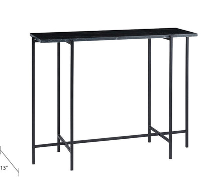 Tilly Black Marble Console Table - Black Metal - Ella and Ross Furniture