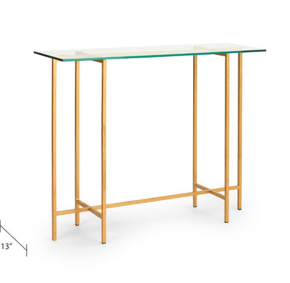Tilly Glass Console Table - Gold - Ella and Ross Furniture