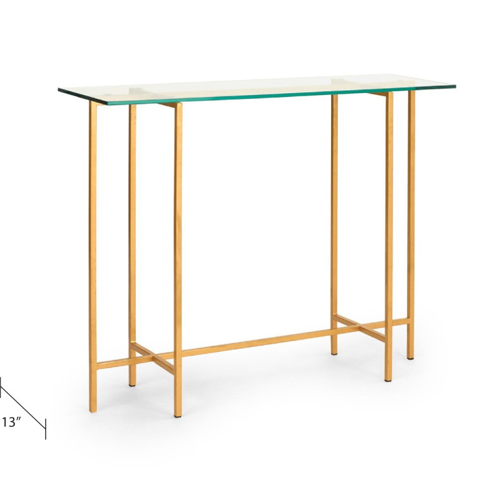 Tilly Glass Console Table - Gold - Ella and Ross Furniture