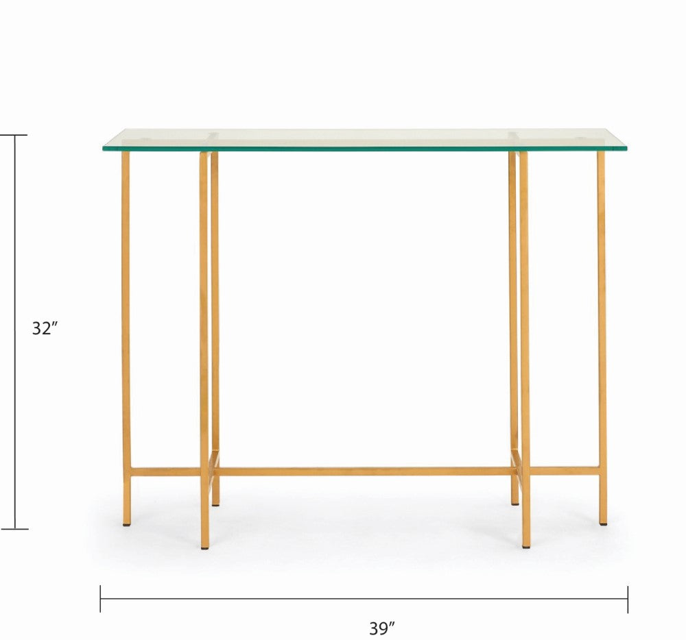 Tilly Glass Console Table - Gold - Ella and Ross Furniture