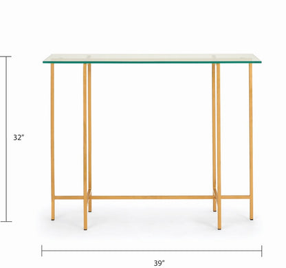 Tilly Glass Console Table - Gold - Ella and Ross Furniture