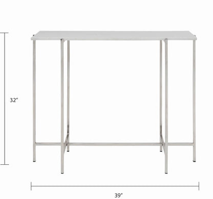 Tilly White Marble Console Table - Silver - Ella and Ross Furniture