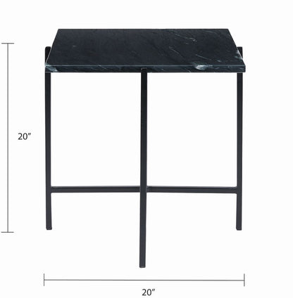 Tilly Black Marble End Table - Black Metal - Ella and Ross Furniture