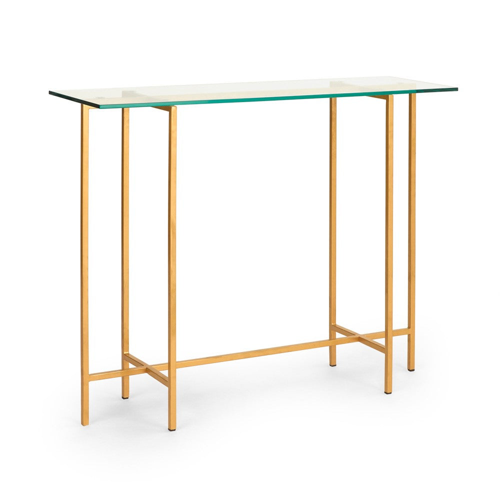 Tilly Glass Console Table - Gold - Ella and Ross Furniture