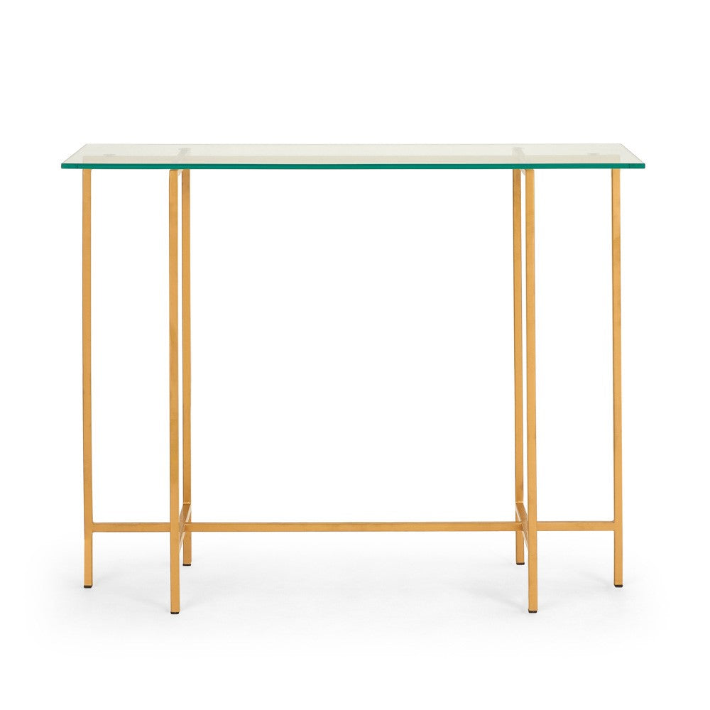 Tilly Glass Console Table - Gold - Ella and Ross Furniture