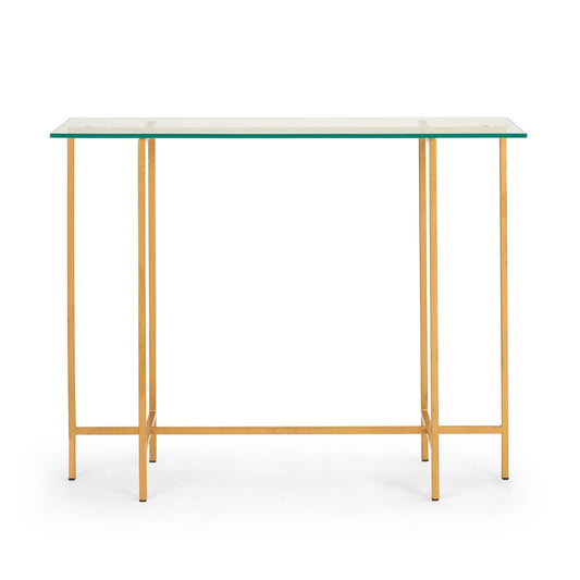 Tilly Glass Console Table - Gold