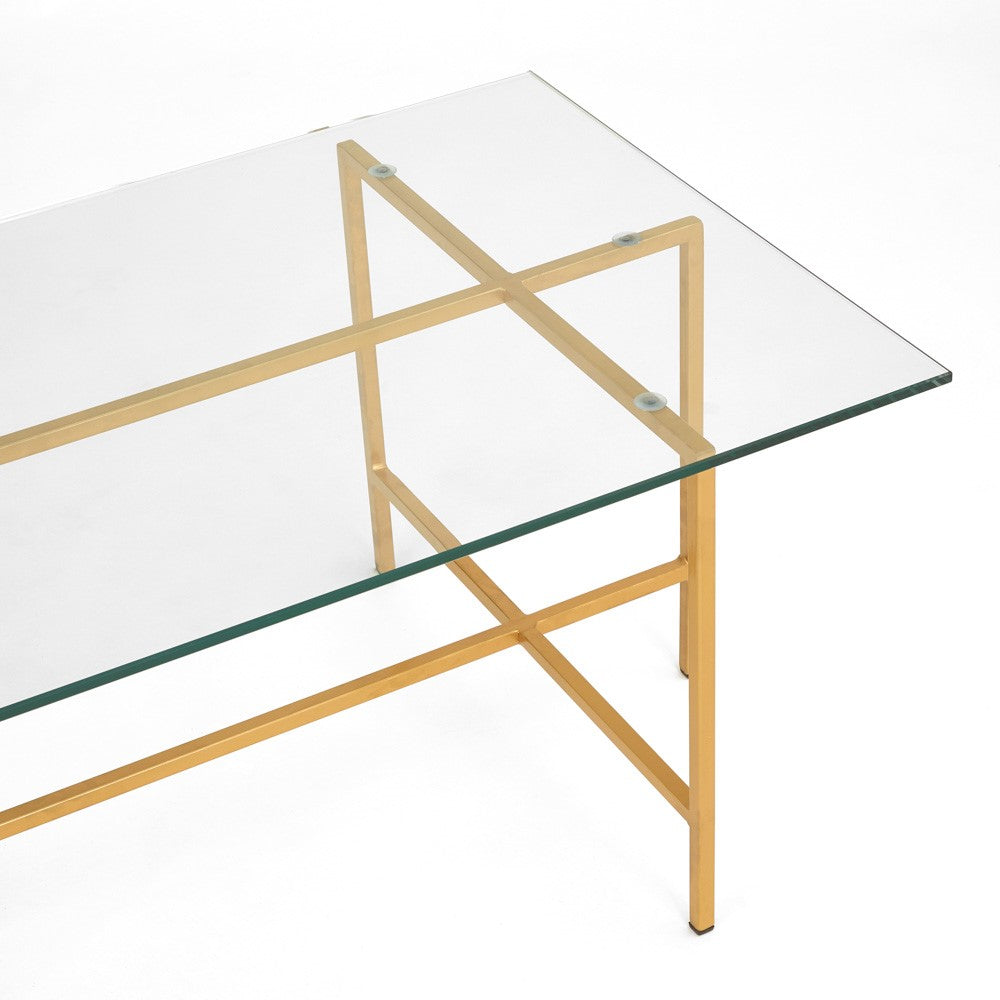 Tilly Glass Coffee Table - Gold - Ella and Ross Furniture