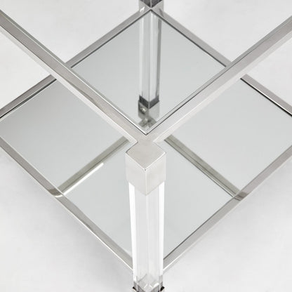 Truman Acrylic End Table - Silver - Ella and Ross Furniture
