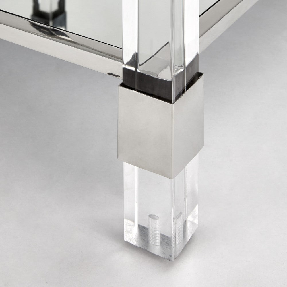 Truman Acrylic End Table - Silver - Ella and Ross Furniture