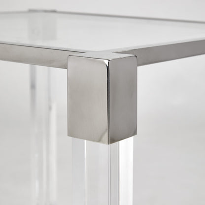 Truman Acrylic End Table - Silver - Ella and Ross Furniture