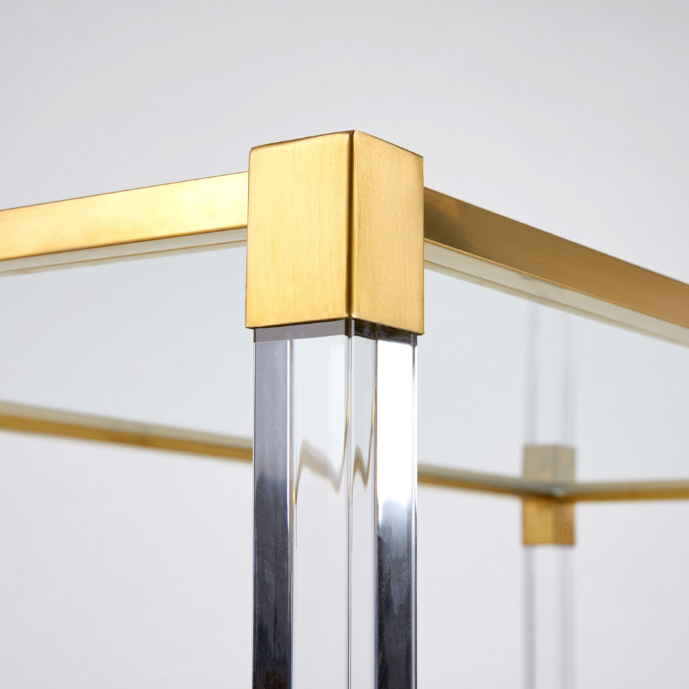 Truman Acrylic Coffee Table - Brushed Gold - Ella and Ross Furniture