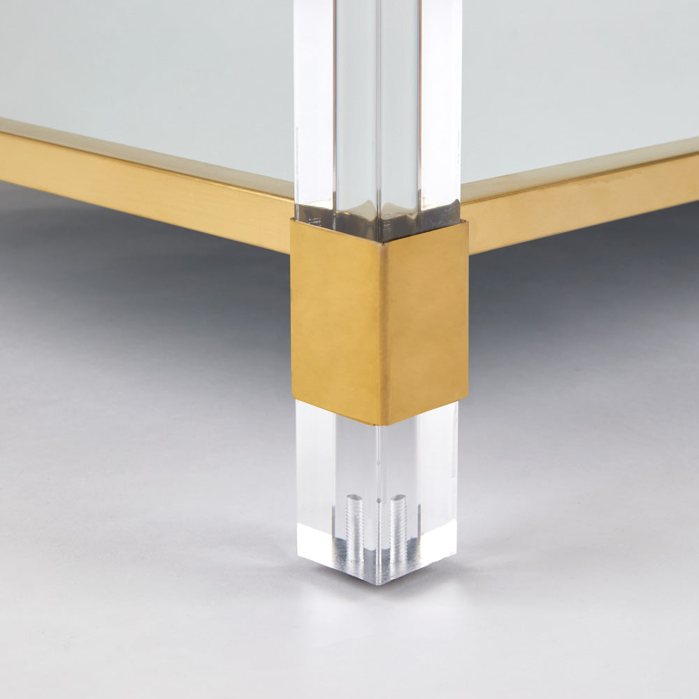Truman Acrylic Coffee Table - Brushed Gold - Ella and Ross Furniture