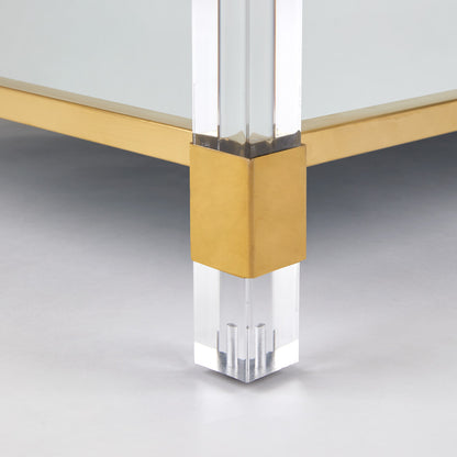 Truman Acrylic Coffee Table - Brushed Gold - Ella and Ross Furniture