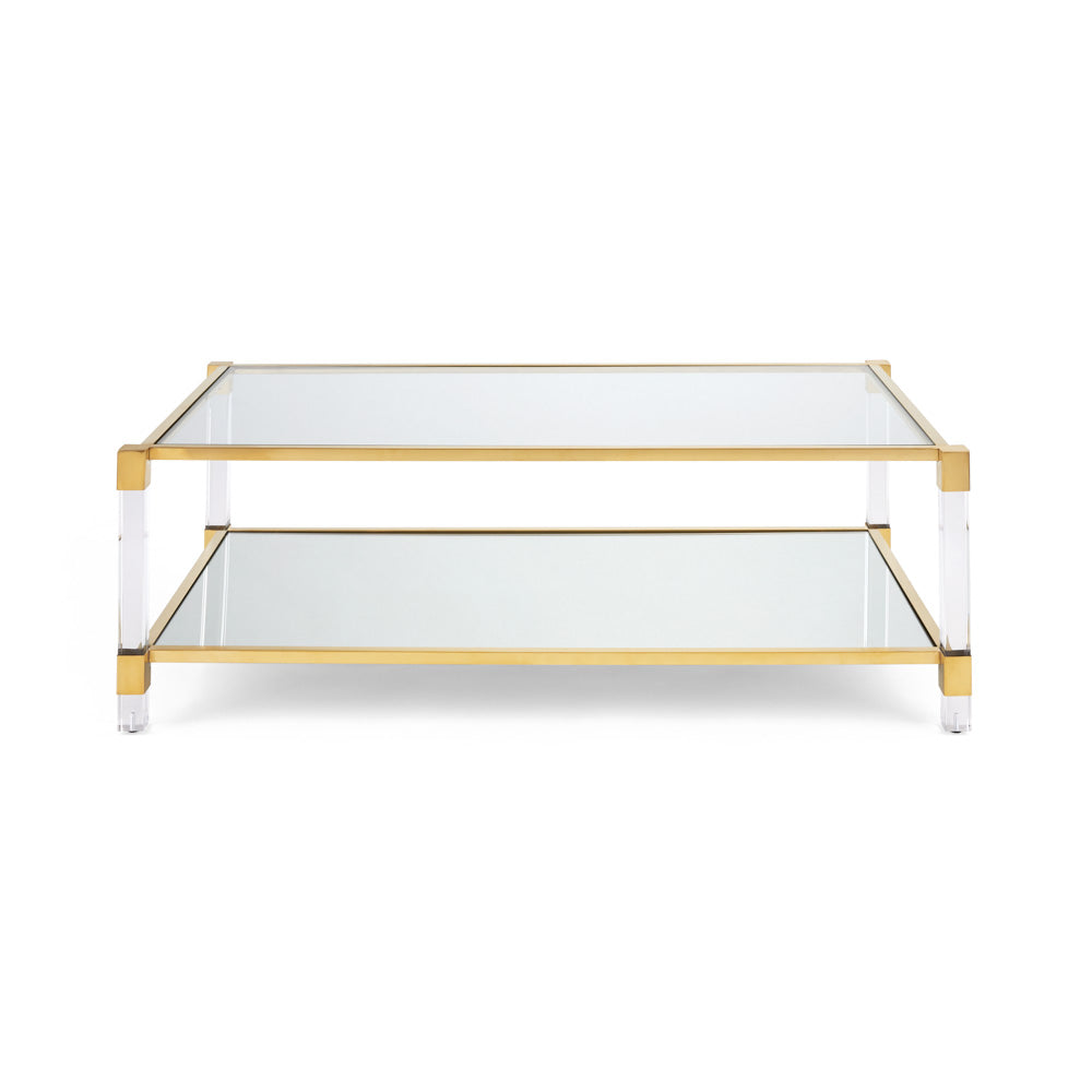 Truman Acrylic Coffee Table - Brushed Gold - Ella and Ross Furniture