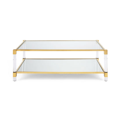 Truman Acrylic Coffee Table - Brushed Gold - Ella and Ross Furniture