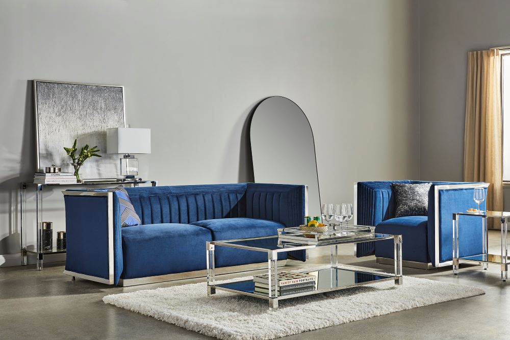Truman Acrylic Coffee Table - Silver - Ella and Ross Furniture