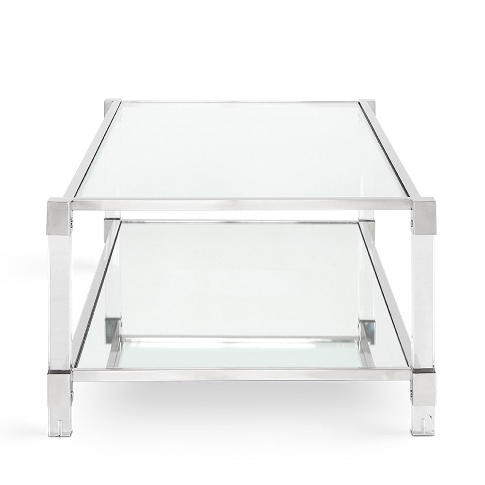 Truman Acrylic Coffee Table - Silver - Ella and Ross Furniture