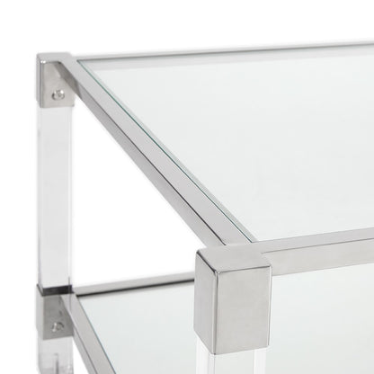 Truman Acrylic Coffee Table - Silver - Ella and Ross Furniture
