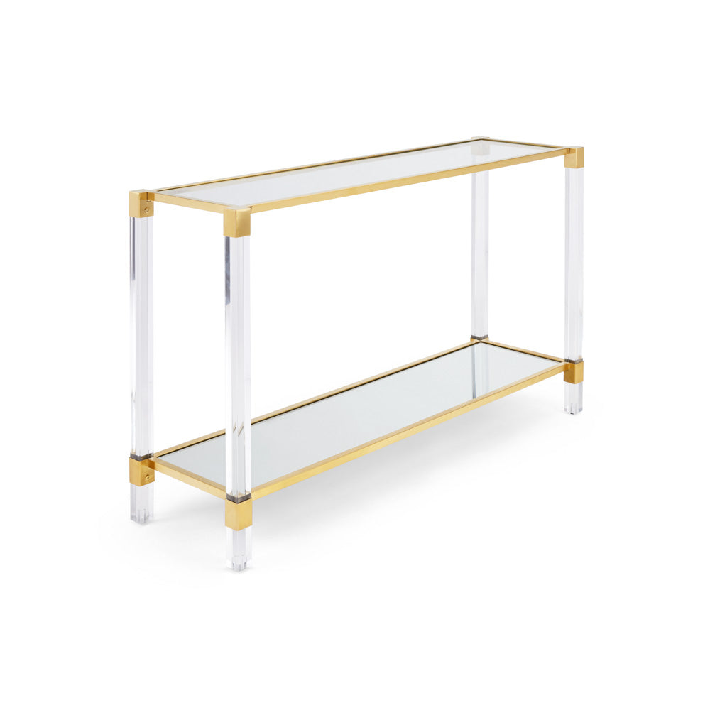 Truman Acrylic Console Table - Brushed Gold - Ella and Ross Furniture