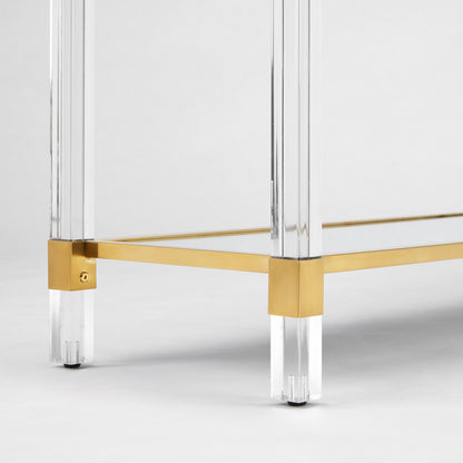 Truman Acrylic Console Table - Brushed Gold - Ella and Ross Furniture