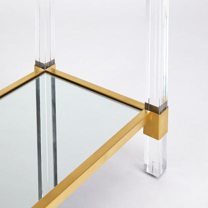 Truman Acrylic Console Table - Brushed Gold - Ella and Ross Furniture
