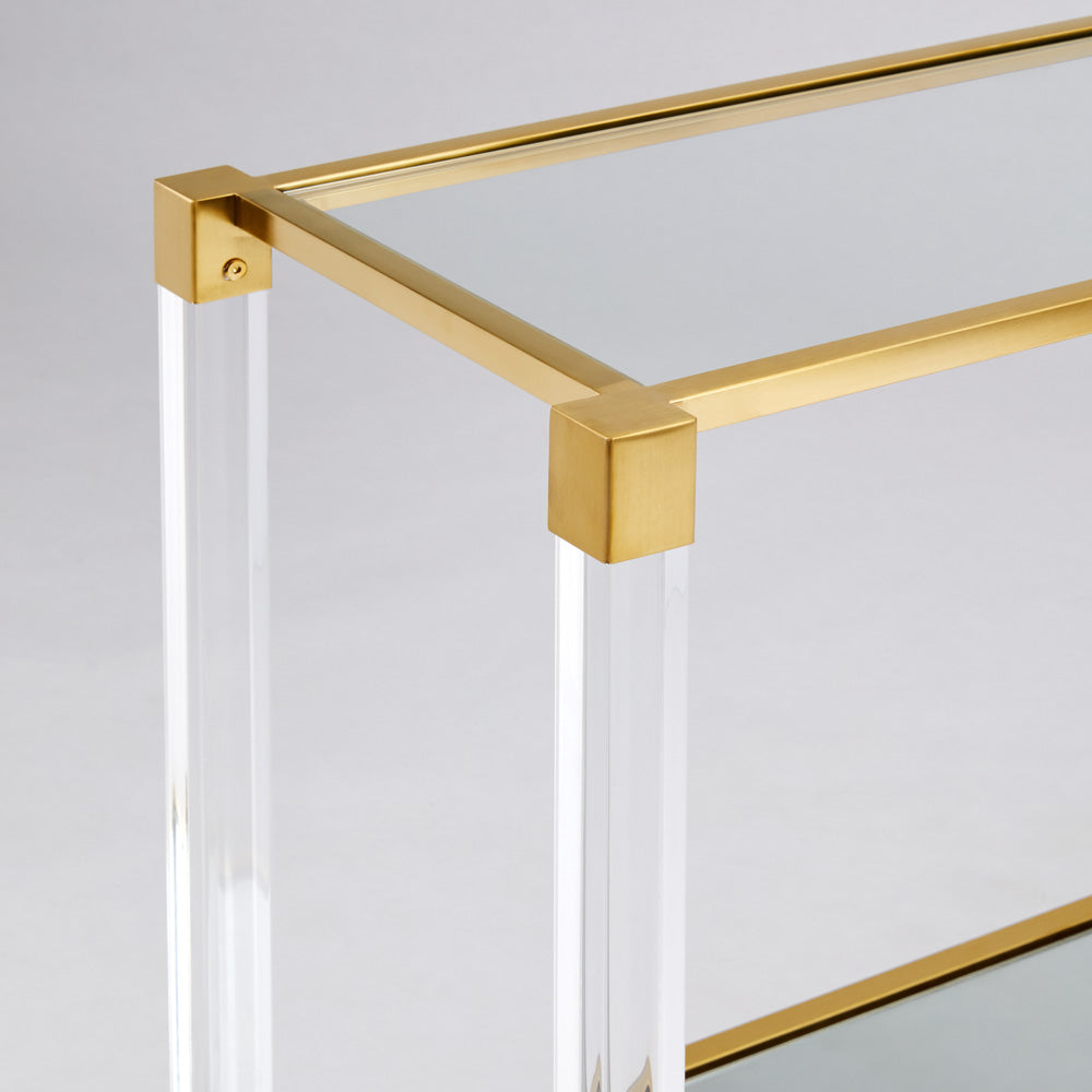Truman Acrylic Console Table - Brushed Gold - Ella and Ross Furniture