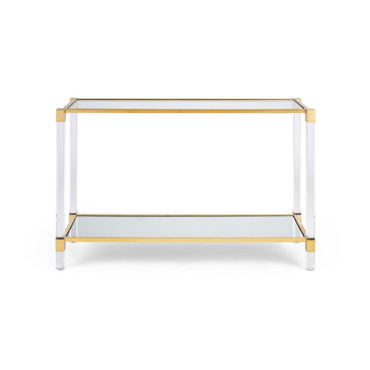 Truman Acrylic Console Table - Brushed Gold - Ella and Ross Furniture