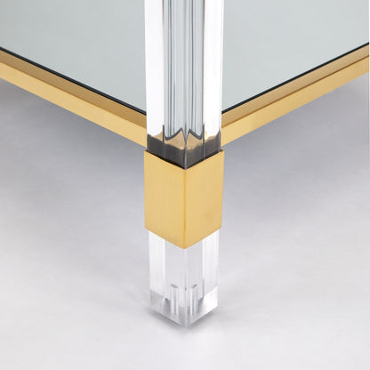 Truman Acrylic End Table - Brushed Gold - Ella and Ross Furniture