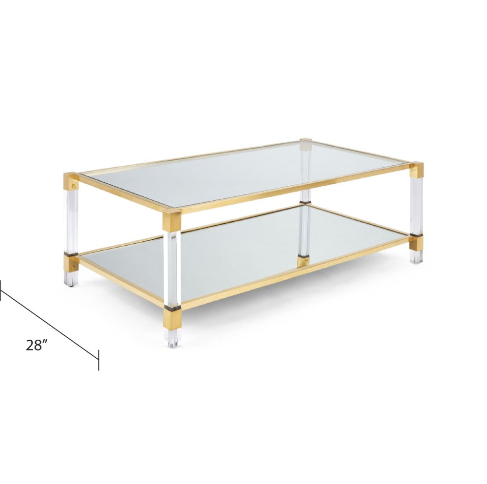 Truman Acrylic Coffee Table - Brushed Gold - Ella and Ross Furniture