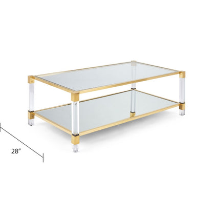 Truman Acrylic Coffee Table - Brushed Gold - Ella and Ross Furniture