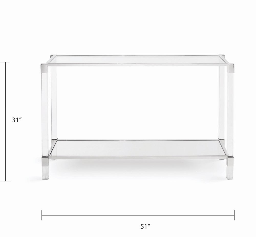Truman Acrylic Console Table - Silver - Ella and Ross Furniture