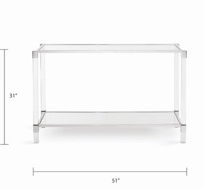 Truman Acrylic Console Table - Silver - Ella and Ross Furniture