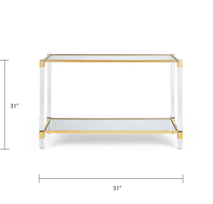 Truman Acrylic Console Table - Brushed Gold - Ella and Ross Furniture