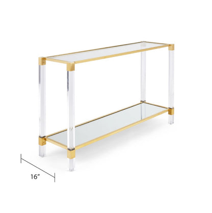 Truman Acrylic Console Table - Brushed Gold - Ella and Ross Furniture