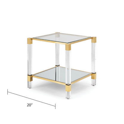 Truman Acrylic End Table - Brushed Gold - Ella and Ross Furniture