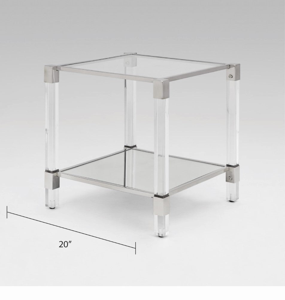 Truman Acrylic End Table - Silver - Ella and Ross Furniture
