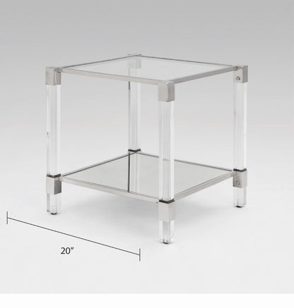 Truman Acrylic End Table - Silver - Ella and Ross Furniture
