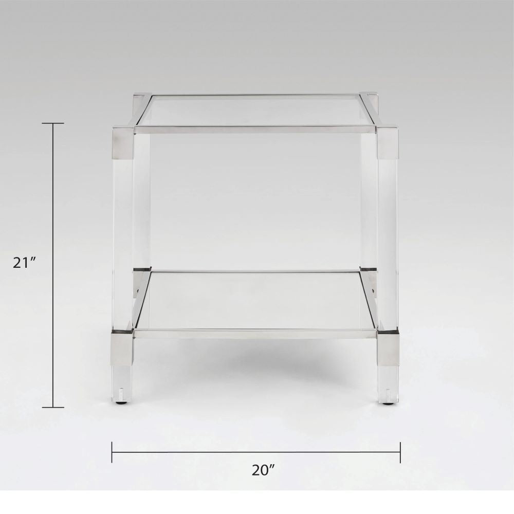 Truman Acrylic End Table - Silver - Ella and Ross Furniture