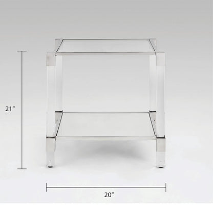 Truman Acrylic End Table - Silver - Ella and Ross Furniture
