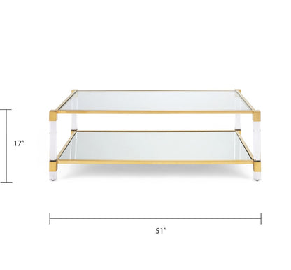 Truman Acrylic Coffee Table - Brushed Gold - Ella and Ross Furniture
