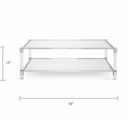 Truman Acrylic Coffee Table - Silver - Ella and Ross Furniture