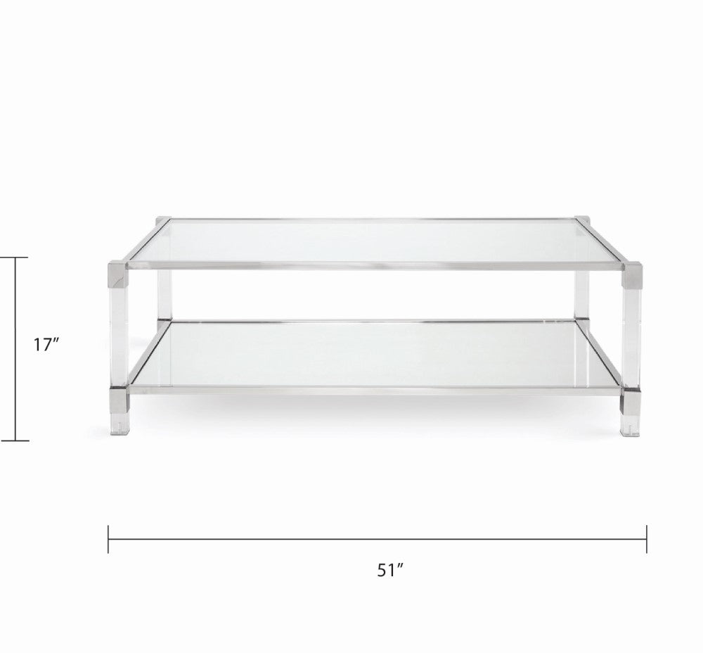 Truman Acrylic Coffee Table - Silver - Ella and Ross Furniture